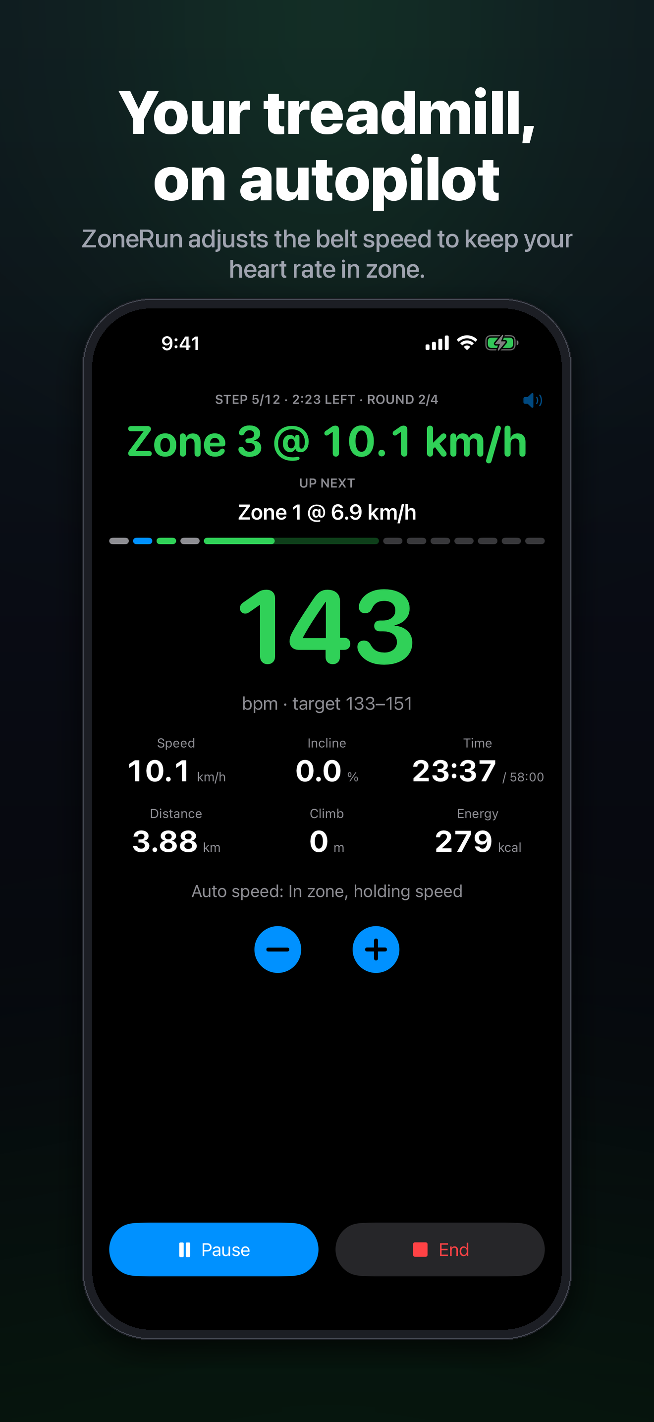 Live run: your treadmill, on autopilot