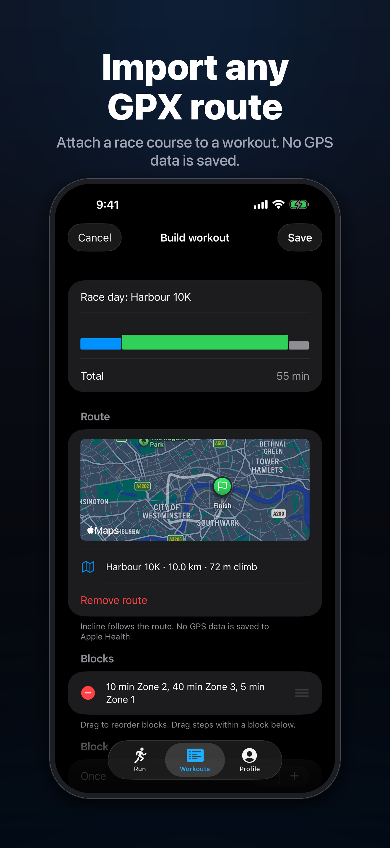 Editor: import any GPX route
